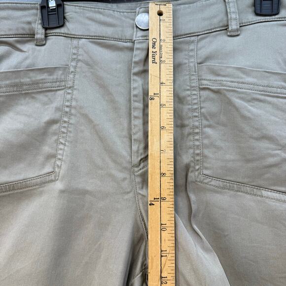 Joie Khaki Pant Womens 8 Tan Wide Leg Patch Pockets Business Casual Flat Front - Picture 11 of 13